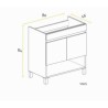 BUONA VANITORIO 80CM SILVER WENGUE