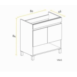 BUONA VANITORIO 80CM SILVER BLANCO TEXTURADO