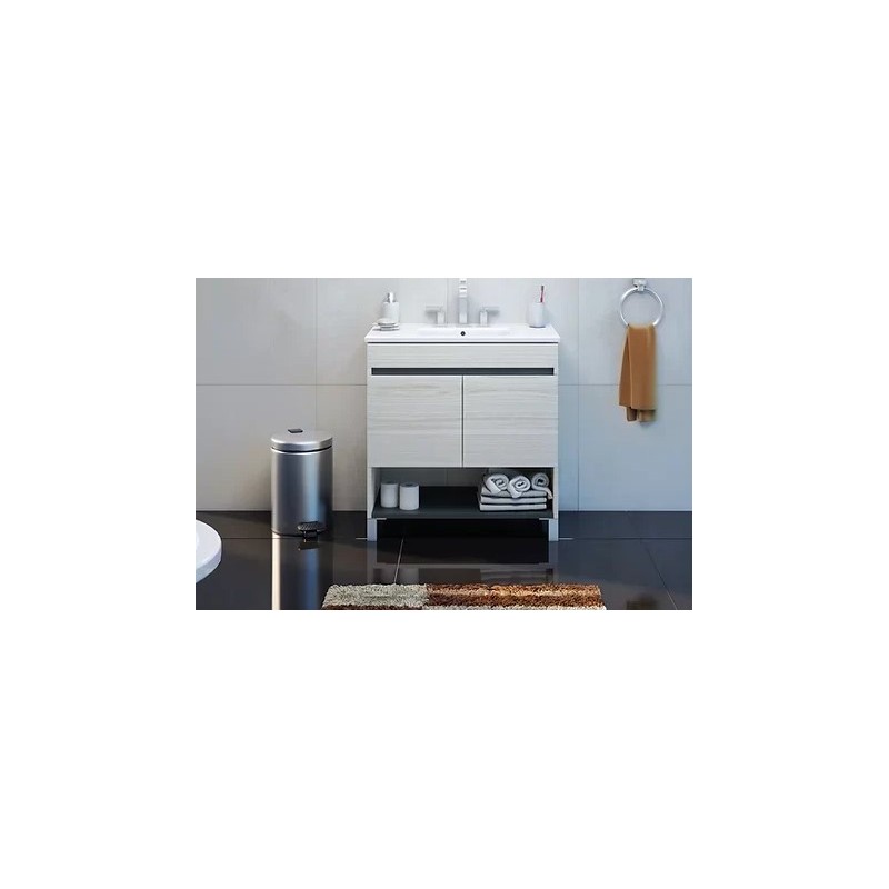 BUONA VANITORIO 80CM SILVER BLANCO TEXTURADO
