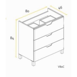 BUONA VANITORIO 80CM CIMA PVC OLIVA