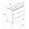 BUONA VANITORIO 80CM CIMA PVC OLIVA