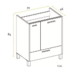 BUONA VANITORIO 70CM LIVE PVC BLANCO ARTICO