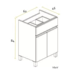BUONA VANITORIO 60CM VERA BLANCO SATINADO V60VSTB DISC