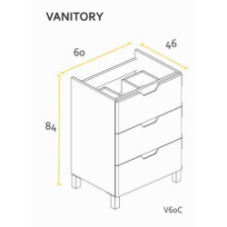 BUONA VANITORIO 60CM CIMA PVC OLIVA