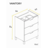 BUONA VANITORIO 60CM CIMA PVC OLIVA