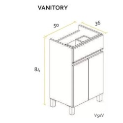 BUONA VANITORIO 50CM VERA PVC CAJU