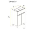 BUONA VANITORIO 50CM VERA PVC CAJU