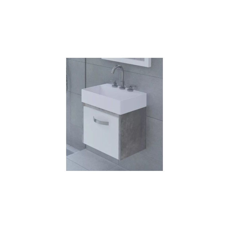 CAMPI VANITORIO 50CM COLGANTE DAKOTA CON MESADA 3AGUJERO DISC