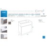CAMPI VANITORI 45CM COLGABLE SHAPE BLANCO/ROBLE CON MESADA 1AGUJERO
