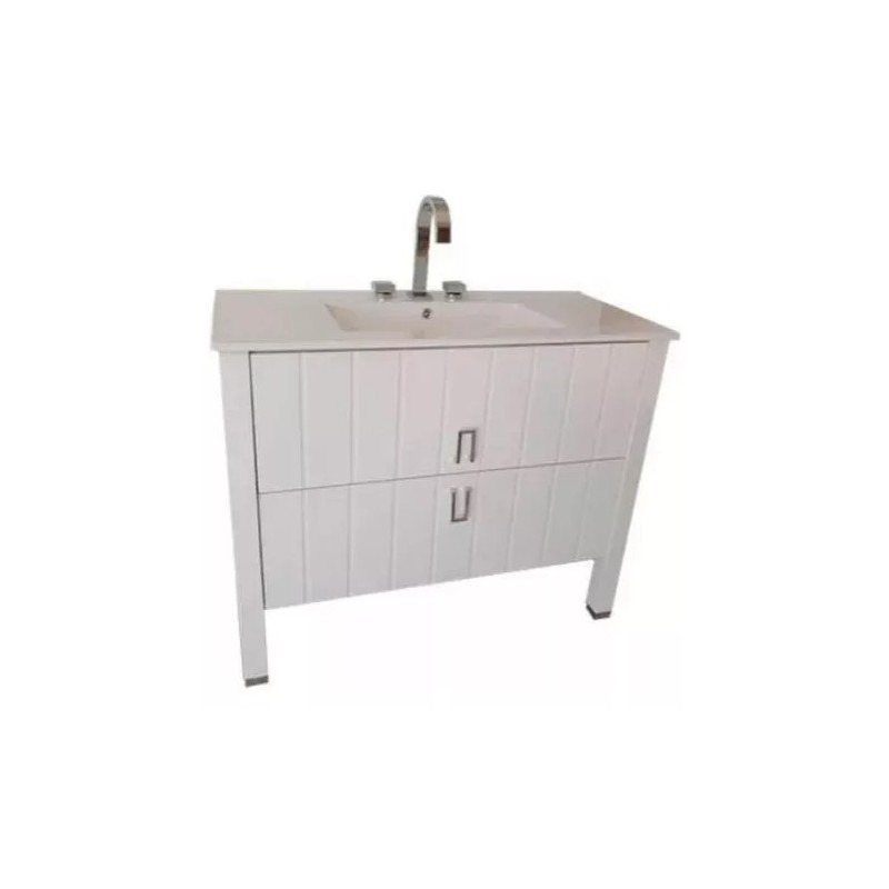 CAMPI VANITORIO 100CM DECK BLANCO CON MESADA 3AGUJEROS