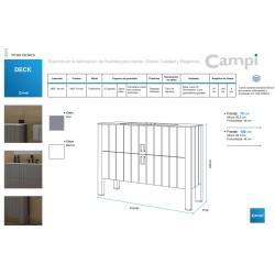CAMPI VANITORIO 100CM DECK BLANCO CON MESADA 3AGUJEROS