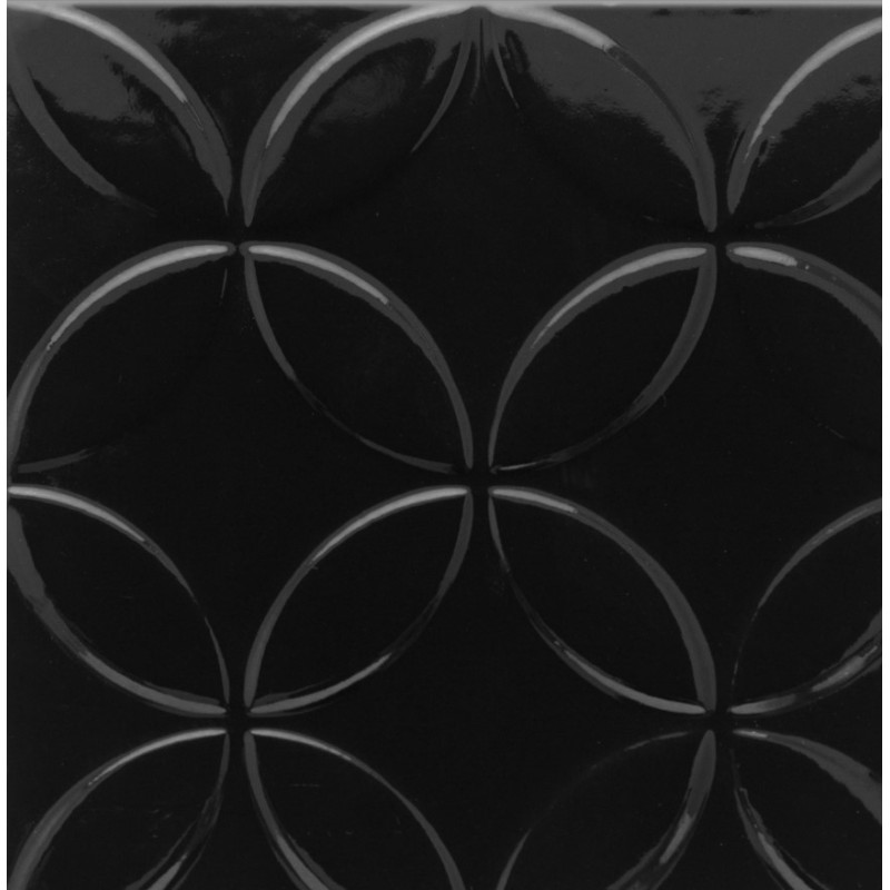 ACUARELA FLORENCIA NEGRO BRILLANTE 15X15cm
