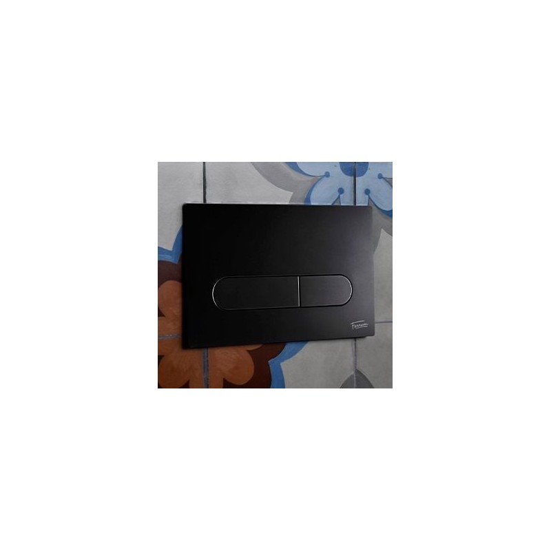 FERRUM TAPA DOBLE TECLA RECTANGULAR BORDE REDONDEADO NEGRO