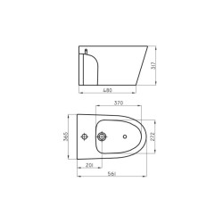 FERRUM MARINA BIDET 1 AGUJERO COLGAR NEGRO